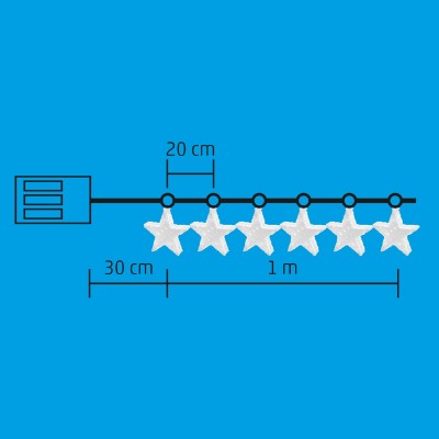 LED-es díszfüzér, tükrös, csillag - MRLC 6/S